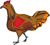 Walking Brown Chicken Clip Art